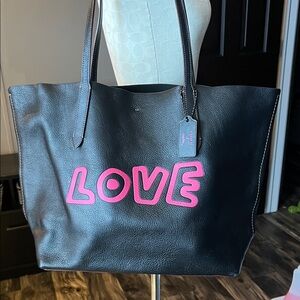 Keith Haring Love Black Tote Bag